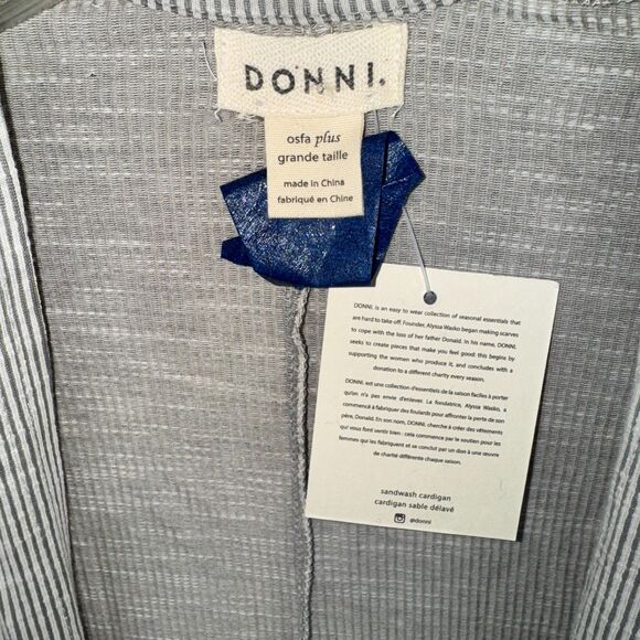 DONNI Anthropologie Sandwash Ribbed Cardigan One Size Fits All Sweater Coat NWT - Picture 4 of 4